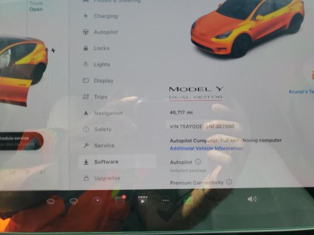 Photo 8 VIN: 7SAYGDEF5NF307890 - TESLA MODEL Y 