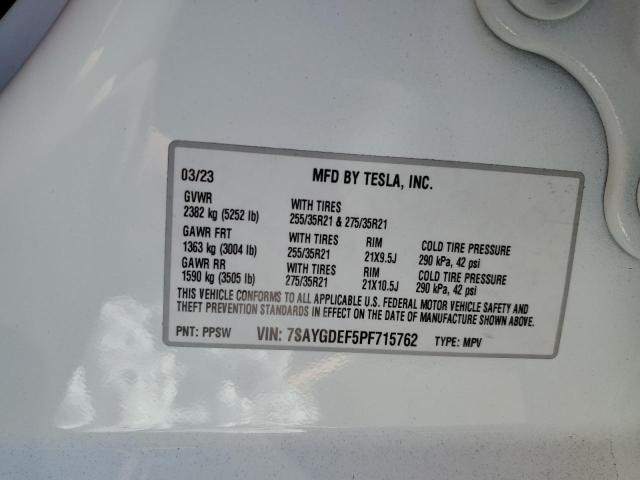 Photo 12 VIN: 7SAYGDEF5PF715762 - TESLA MODEL Y 