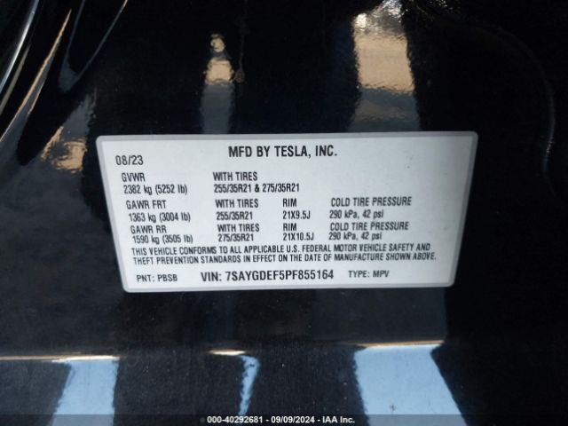 Photo 8 VIN: 7SAYGDEF5PF855164 - TESLA MODEL Y 