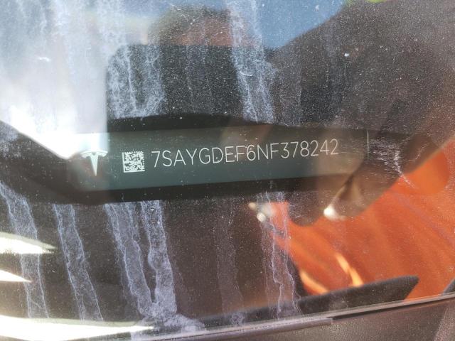 Photo 9 VIN: 7SAYGDEF6NF378242 - TESLA MODEL Y 