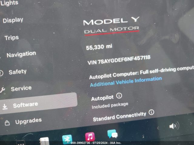 Photo 6 VIN: 7SAYGDEF6NF457118 - TESLA MODEL Y 