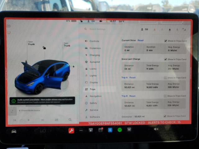 Photo 8 VIN: 7SAYGDEF6NF554061 - TESLA MODEL Y 