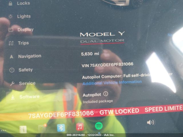 Photo 6 VIN: 7SAYGDEF6PF831066 - TESLA MODEL Y 