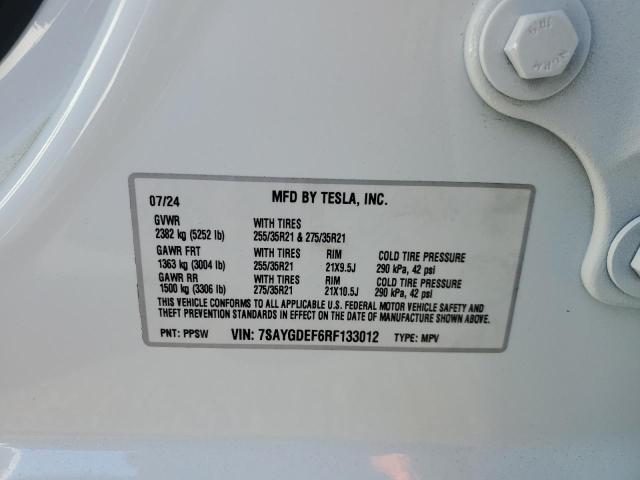 Photo 12 VIN: 7SAYGDEF6RF133012 - TESLA MODEL Y 
