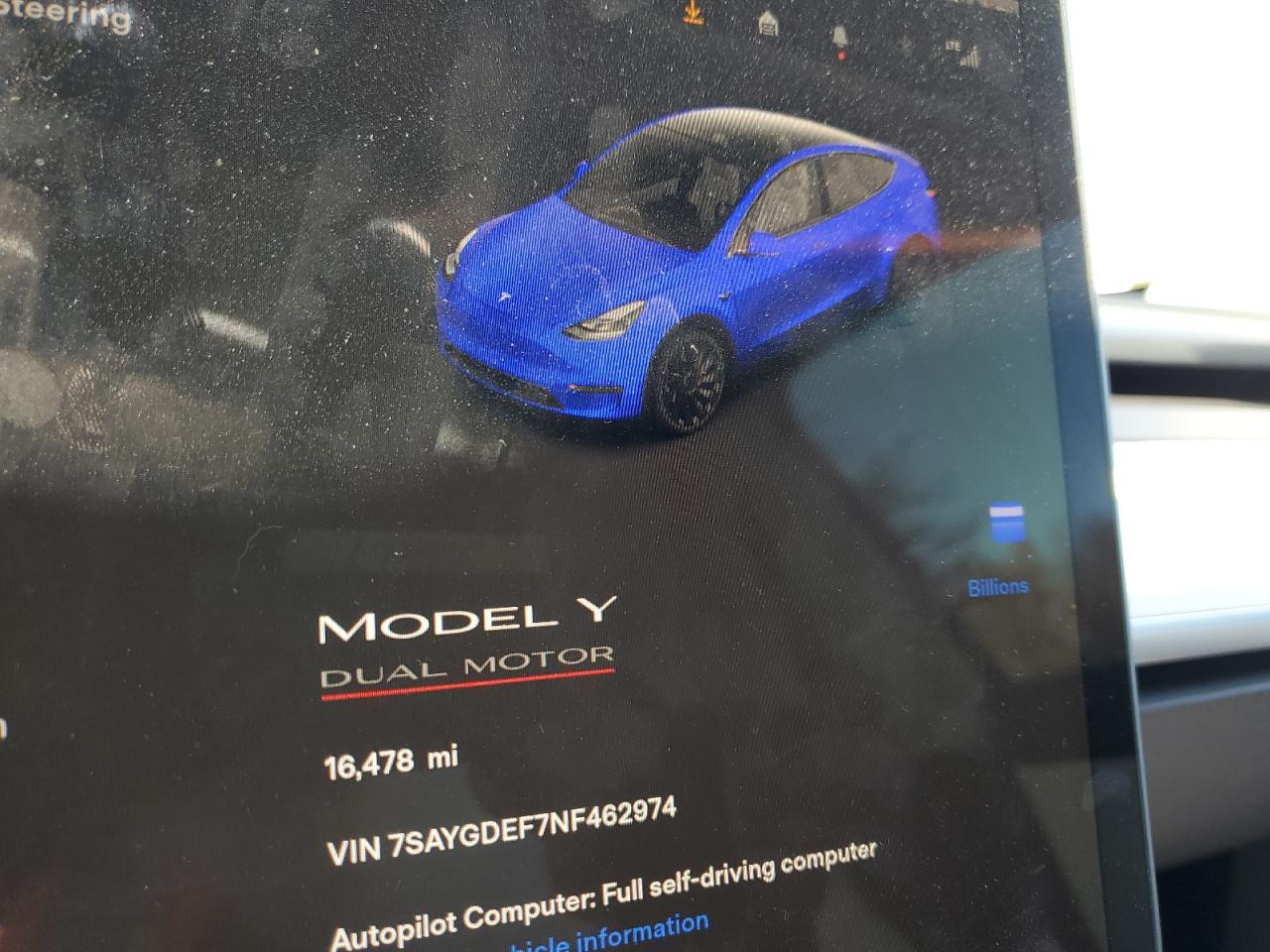 Photo 8 VIN: 7SAYGDEF7NF462974 - TESLA MODEL Y 