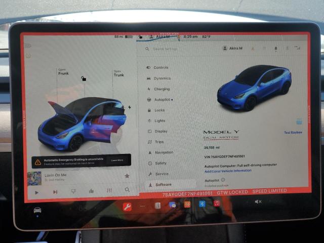 Photo 8 VIN: 7SAYGDEF7NF491861 - TESLA MODEL Y 