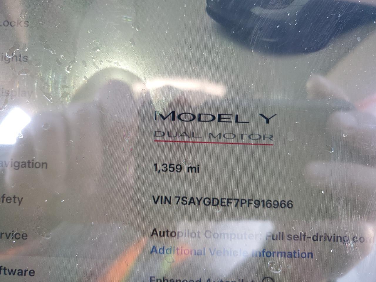 Photo 8 VIN: 7SAYGDEF7PF916966 - TESLA MODEL Y 