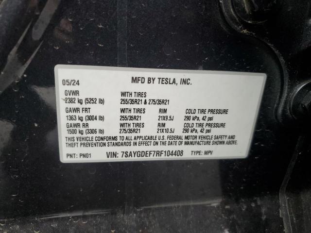 Photo 12 VIN: 7SAYGDEF7RF104408 - TESLA MODEL Y 