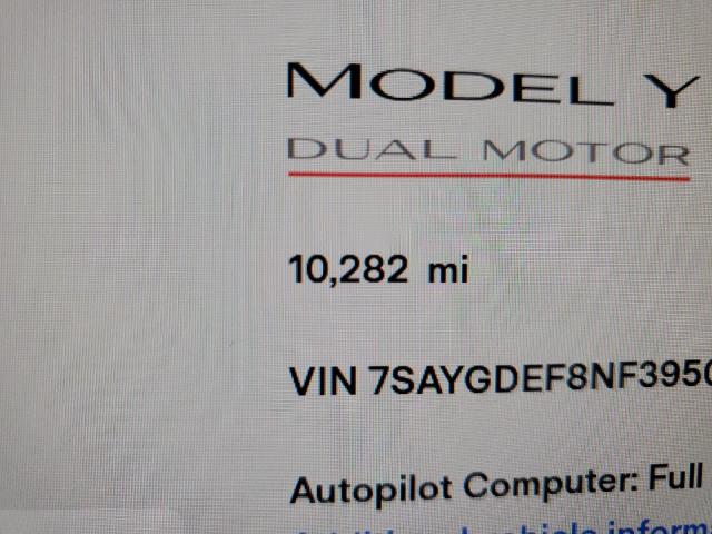 Photo 7 VIN: 7SAYGDEF8NF395088 - TESLA MODEL Y 