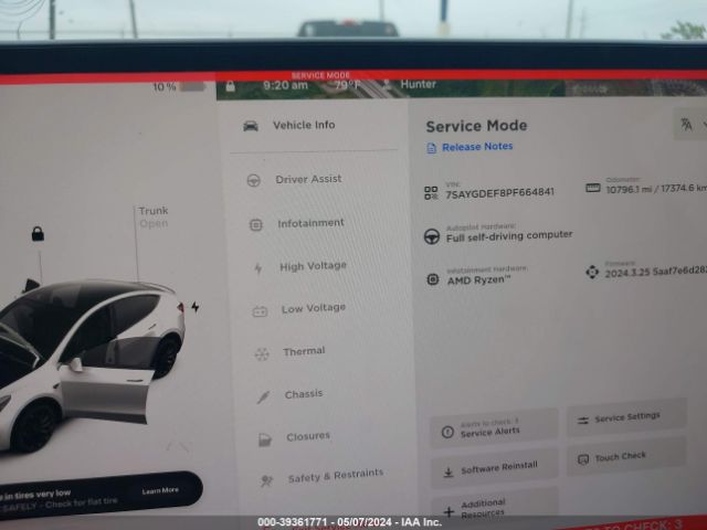 Photo 6 VIN: 7SAYGDEF8PF664841 - TESLA MODEL Y 