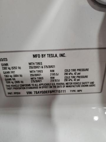 Photo 11 VIN: 7SAYGDEF8PF715111 - TESLA MODEL Y 