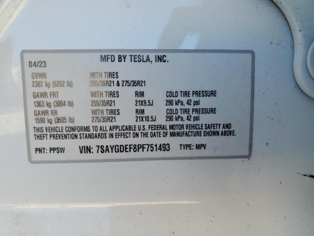 Photo 12 VIN: 7SAYGDEF8PF751493 - TESLA MODEL Y 