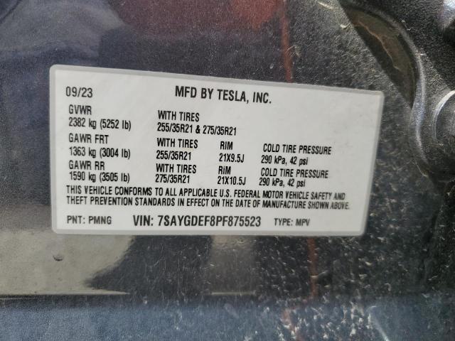 Photo 11 VIN: 7SAYGDEF8PF875523 - TESLA MODEL Y 