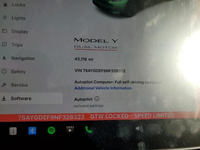 Photo 8 VIN: 7SAYGDEF9NF328323 - TESLA MODEL Y 