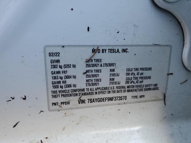 Photo 11 VIN: 7SAYGDEF9NF373570 - TESLA MODEL Y 