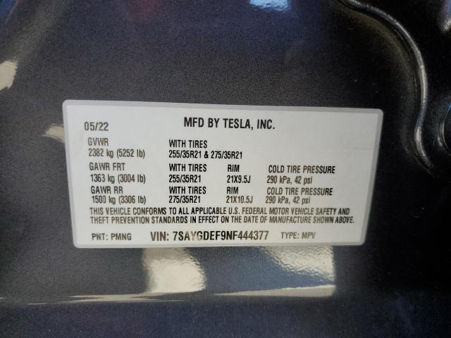 Photo 13 VIN: 7SAYGDEF9NF444377 - TESLA MODEL Y 