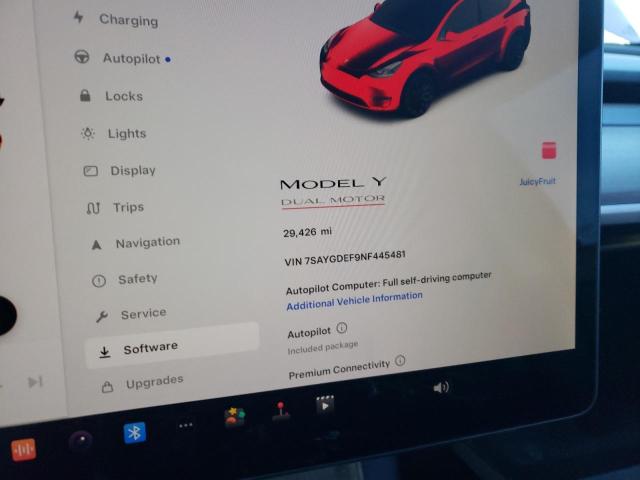 Photo 8 VIN: 7SAYGDEF9NF445481 - TESLA MODEL Y 