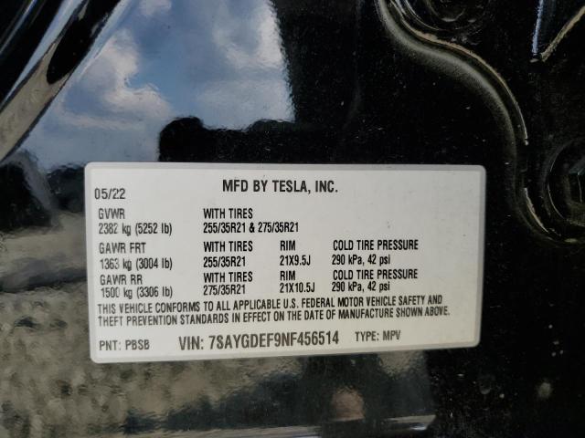 Photo 11 VIN: 7SAYGDEF9NF456514 - TESLA MODEL Y 