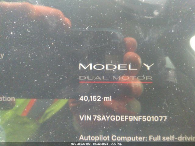 Photo 6 VIN: 7SAYGDEF9NF501077 - TESLA MODEL Y 