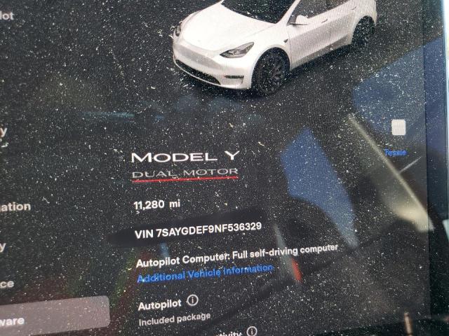 Photo 8 VIN: 7SAYGDEF9NF536329 - TESLA MODEL Y 