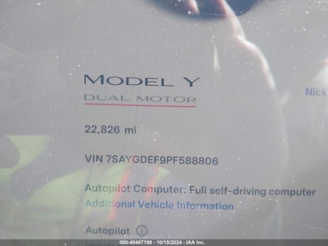 Photo 6 VIN: 7SAYGDEF9PF588806 - TESLA MODEL Y 