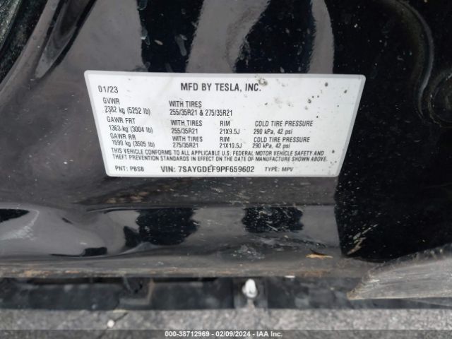 Photo 8 VIN: 7SAYGDEF9PF659602 - TESLA MODEL Y 