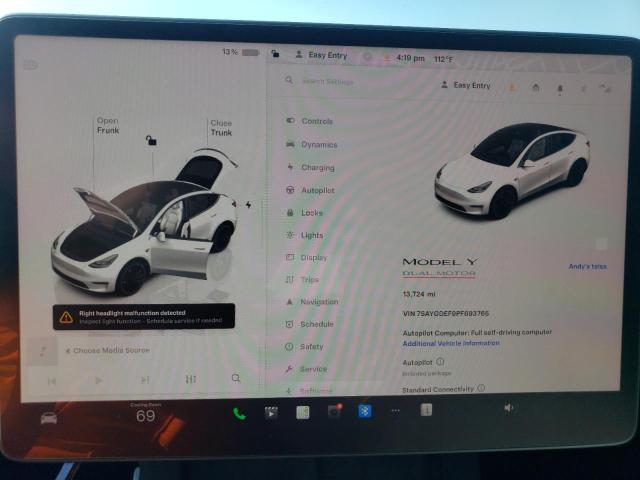 Photo 8 VIN: 7SAYGDEF9PF693765 - TESLA MODEL Y 