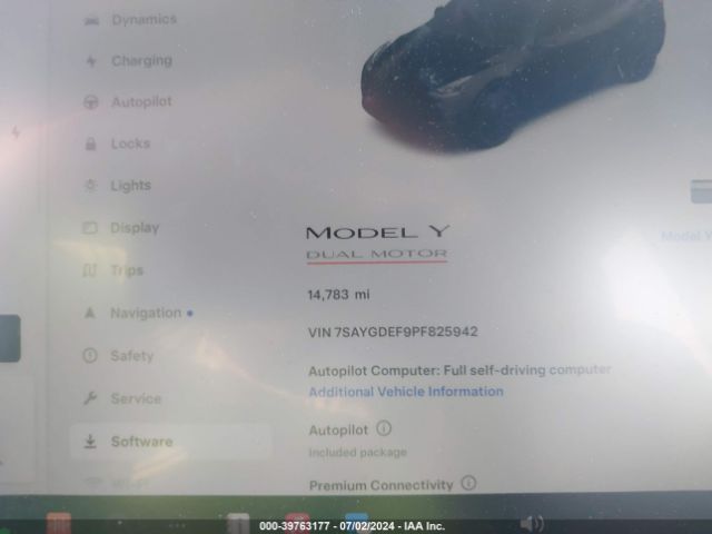 Photo 6 VIN: 7SAYGDEF9PF825942 - TESLA MODEL Y 