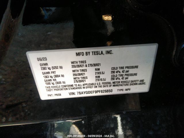 Photo 8 VIN: 7SAYGDEF9PF826850 - TESLA MODEL Y 