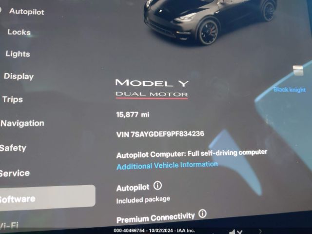 Photo 6 VIN: 7SAYGDEF9PF834236 - TESLA MODEL Y 