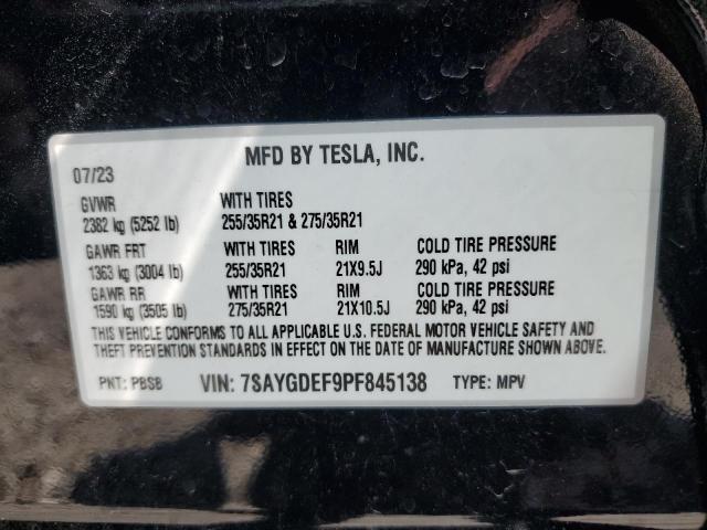 Photo 12 VIN: 7SAYGDEF9PF845138 - TESLA MODEL Y 