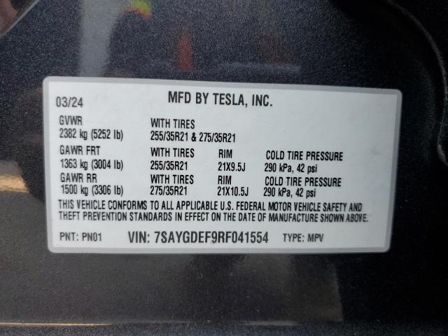 Photo 11 VIN: 7SAYGDEF9RF041554 - TESLA MODEL Y 