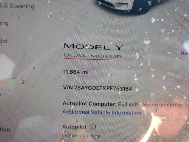 Photo 8 VIN: 7SAYGDEFXPF753164 - TESLA MODEL Y 