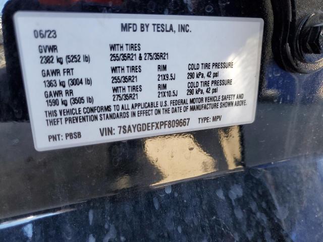 Photo 12 VIN: 7SAYGDEFXPF809667 - TESLA MODEL Y 