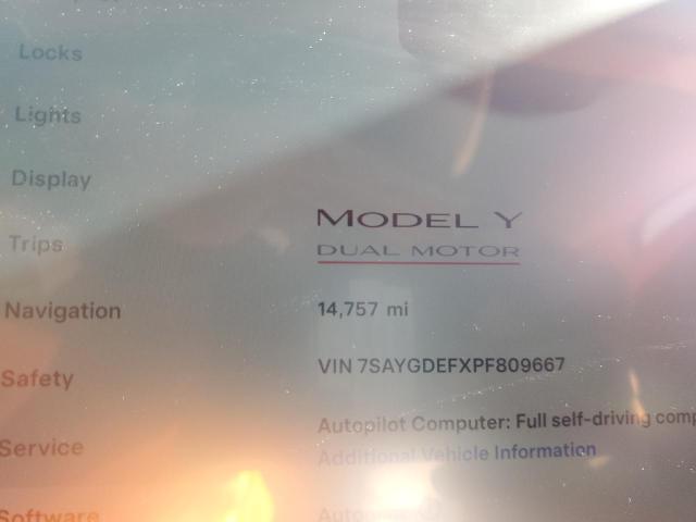 Photo 8 VIN: 7SAYGDEFXPF809667 - TESLA MODEL Y 