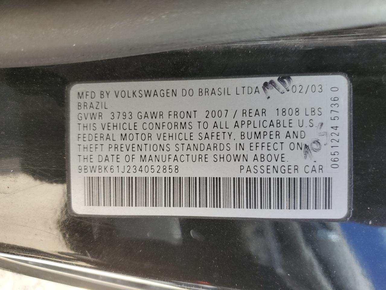 Photo 11 VIN: 9BWBK61J234052858 - VOLKSWAGEN GOLF 