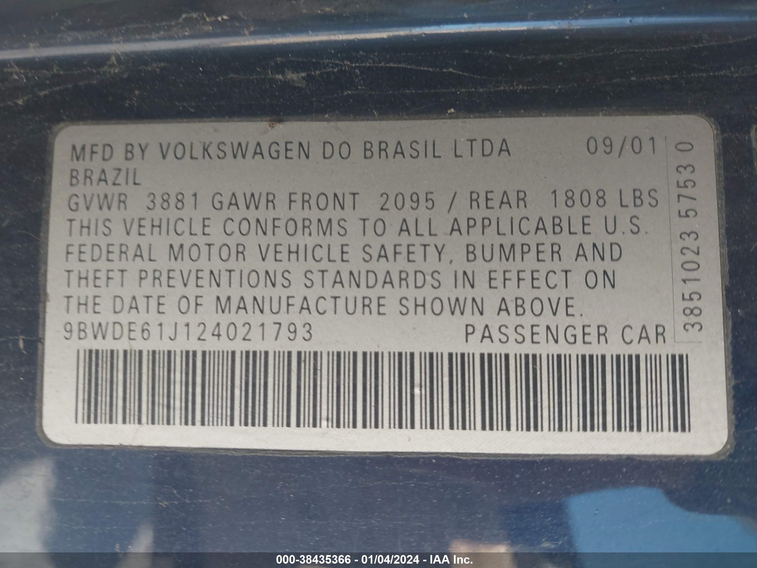 Photo 8 VIN: 9BWDE61J124021793 - VOLKSWAGEN GTI 