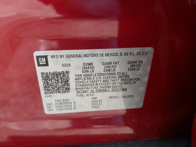 Photo 9 VIN: AGNCJLSB5KL322284 - CHEVROLET TRAX 1LT 