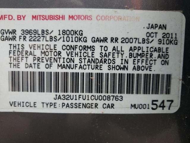 Photo 11 VIN: JA32U1FU1CU008763 - MITSUBISHI LANCER DE 