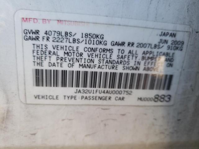 Photo 11 VIN: JA32U1FU4AU000752 - MITSUBISHI LANCER 