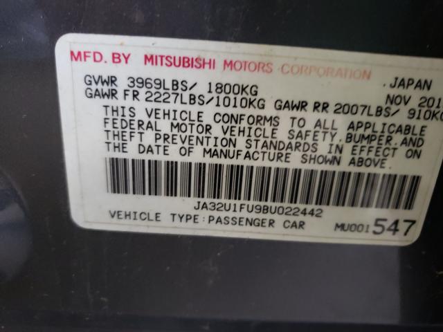 Photo 9 VIN: JA32U1FU9BU022442 - MITSUBISHI LANCER DE 