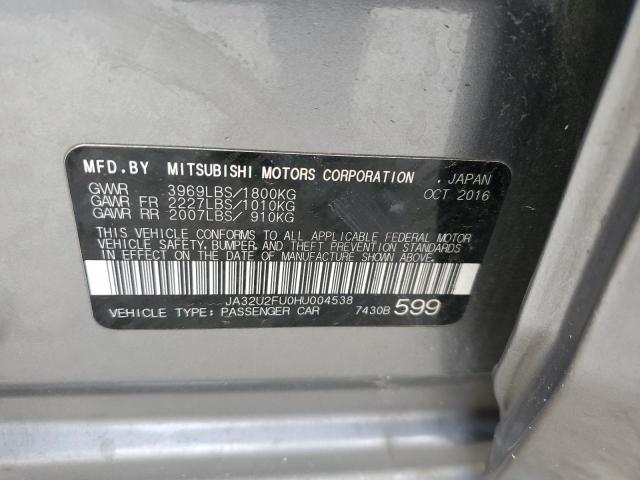 Photo 11 VIN: JA32U2FU0HU004538 - MITSUBISHI LANCER ES 