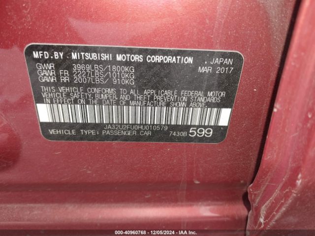 Photo 8 VIN: JA32U2FU0HU010579 - MITSUBISHI LANCER 