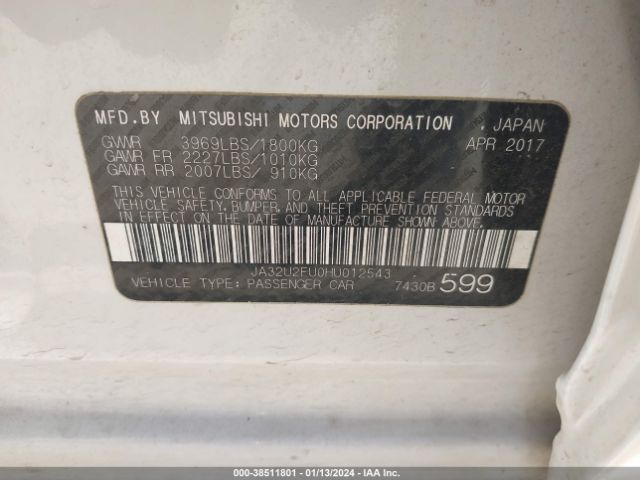 Photo 8 VIN: JA32U2FU0HU012543 - MITSUBISHI LANCER 