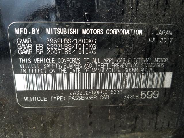 Photo 9 VIN: JA32U2FU0HU015331 - MITSUBISHI LANCER 