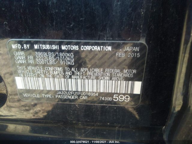 Photo 8 VIN: JA32U2FU1FU016954 - MITSUBISHI LANCER 