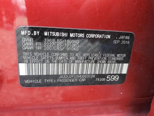 Photo 12 VIN: JA32U2FU1HU003124 - MITSUBISHI LANCER ES 