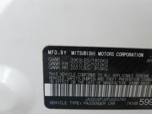 Photo 9 VIN: JA32U2FU2FU020740 - MITSUBISHI LANCER ES 