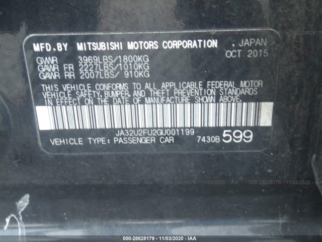 Photo 8 VIN: JA32U2FU2GU001199 - MITSUBISHI LANCER 