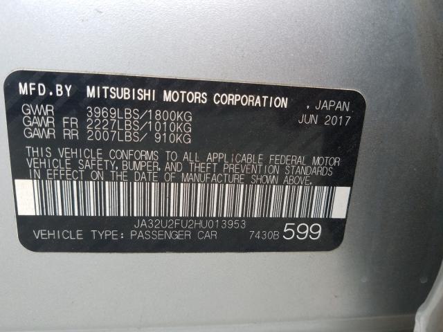 Photo 9 VIN: JA32U2FU2HU013953 - MITSUBISHI LANCER ES 